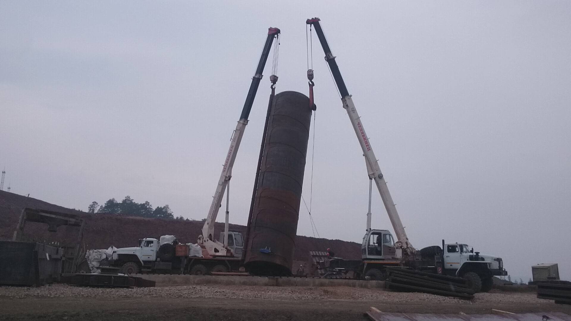 монтаж стального вертикального цилиндрического резервуара